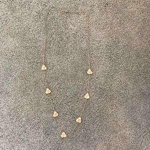 Long light pink flowered necklace